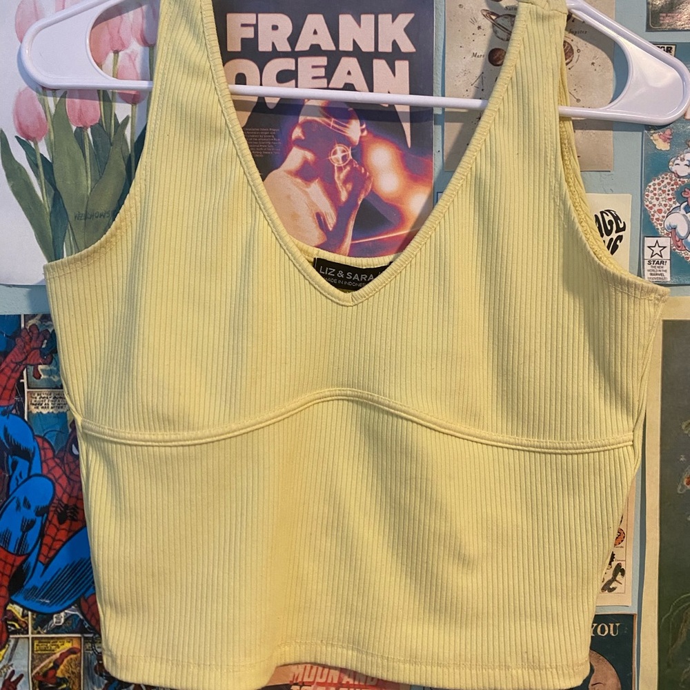Yellow Ribbed Women's Top